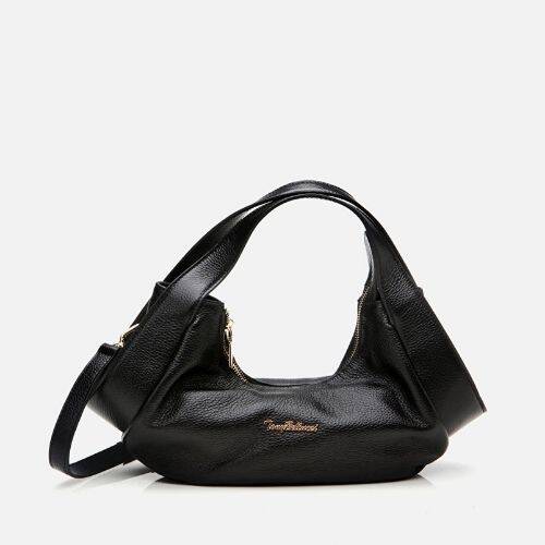 Women's Leather Black Crossbody Bag - 1