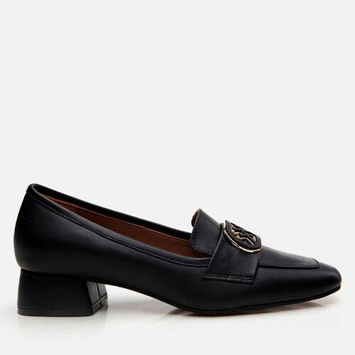 Women's Leather Black Loafer - 1