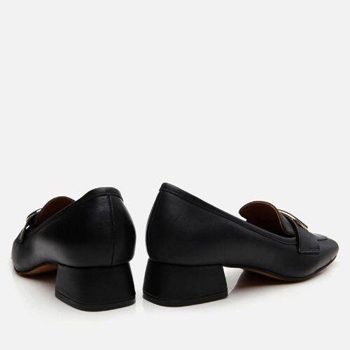 Women's Leather Black Loafer - 5