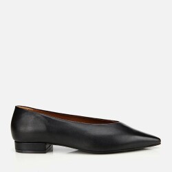 Women's Leather Black Soft Textured Ballet Flats - Luxury Shoes