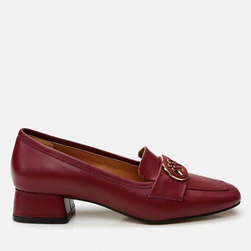 Women's Leather Burgundy Loafer - 1