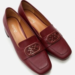 Women's Leather Burgundy Loafer - 2