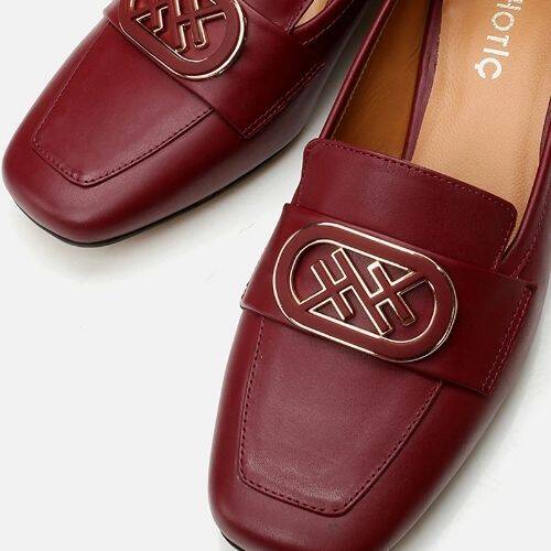 Women's Leather Burgundy Loafer - 3
