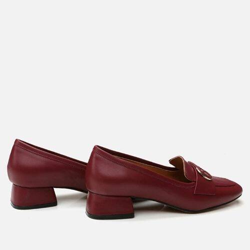 Women's Leather Burgundy Loafer - 4