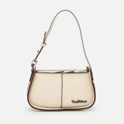 Women's Leather Ecru Mini Bag with Adjustable Strap - Vip Bags