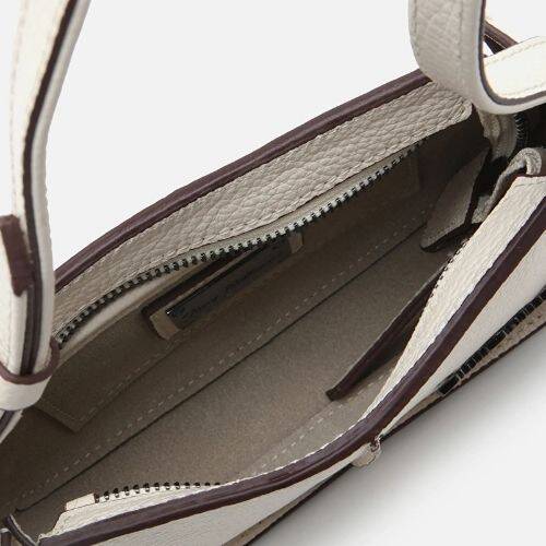 Women's Leather Ecru Mini Bag with Adjustable Strap - 5