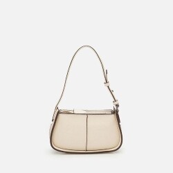 Women's Leather Ecru Mini Bag with Adjustable Strap - 6