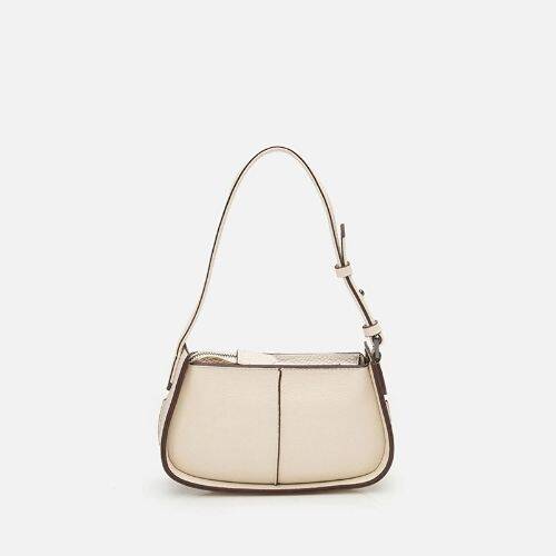 Women's Leather Ecru Mini Bag with Adjustable Strap - 6