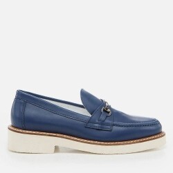 Women's Leather Navy Loafer - Luxury Shoes