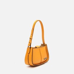 Women's Leather Yellow Mini Bag with Adjustable Strap - 2