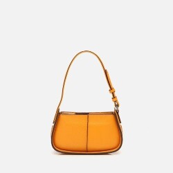 Women's Leather Yellow Mini Bag with Adjustable Strap - 6